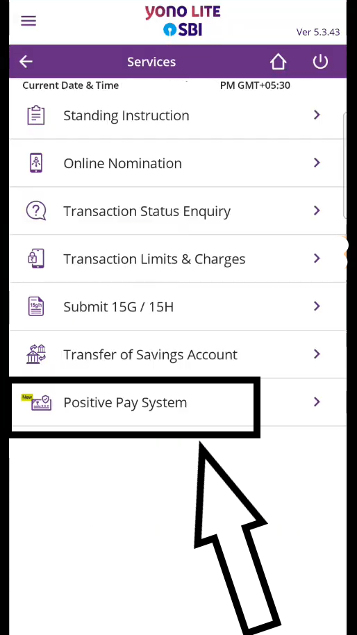 Positive pay system SBI Bank