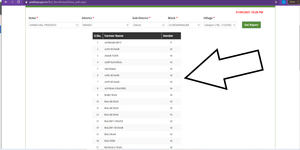  pm kisan list