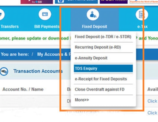 SBI bank TDS certificate