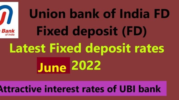 Union bank fd rates 2022