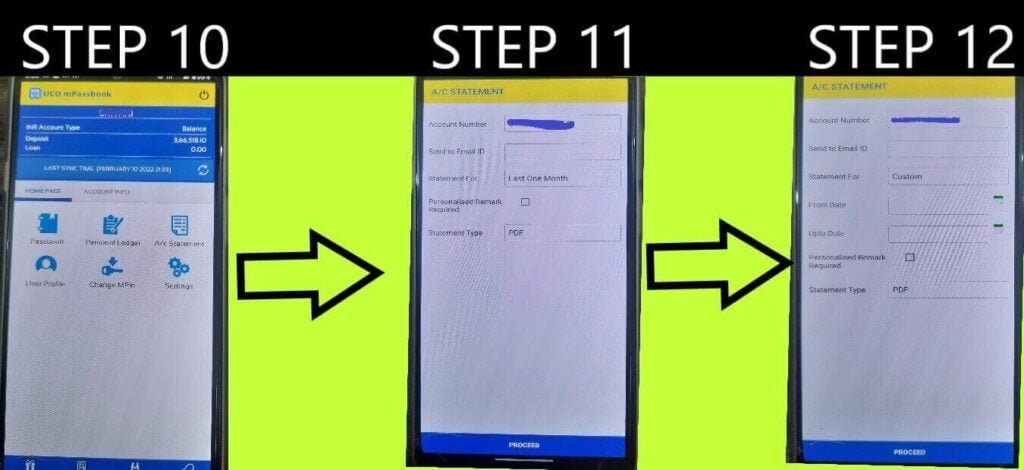 how to check uco bank statement online
